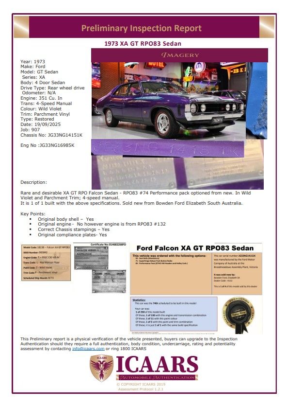 1973 Ford JG33 XA RPO83 GT Falcon - SEVEN82MOTORS